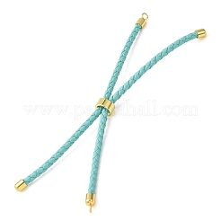 Fabrication de bracelets en cordon de cuir tressé en microfibre ronde ajustable&nbsp;KK-CBAC260-01G-22