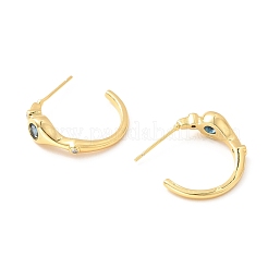 Aretes en forma de C con circonitas cúbicas&nbsp;EJEW-F281-30A-G