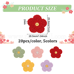 100 Stück 5 Farben zweifarbiges Polyester-Strick-Ornament-Zubehör&nbsp;DIY-FG0004-62