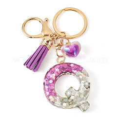 Portachiavi a forma di cuore in lega di resina&nbsp;KEYC-TADJ0002-01G-Q