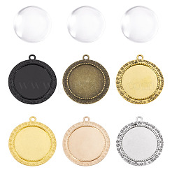 12pcs 6 Farben Legierung Anhänger Cabochon Einstellungen&nbsp;FIND-TA0009-80