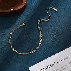 Bracelets de cheville à chaîne satellite double couche en laiton pour femmes&nbsp;FS-WGB1635-05