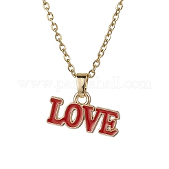 5 collier pendentif en alliage émaillé avec mot d'amour sur le thème de la Saint-Valentin&nbsp;NJEW-JN05222