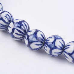Handgemachte blauen und weißen Porzellan-Perlen&nbsp;PORC-G002-30