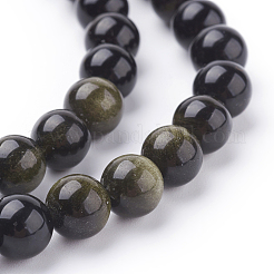 Natürliche goldenen Glanz Obsidian Perlen Stränge&nbsp;G-C076-8mm-5
