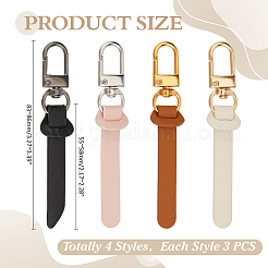 12 pendentif décoratif en similicuir 4 couleurs&nbsp;HJEW-ME00077