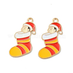Weihnachten Legierung Emaille Anhänger&nbsp;ENAM-D047-09LG-01