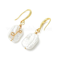 Boucles d'oreilles pendantes baroques en perles keshi naturelles&nbsp;EJEW-JE07064-02