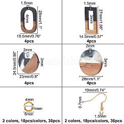Kit per la creazione di orecchini pendenti in legno fai da te&nbsp;DIY-OC0006-88
