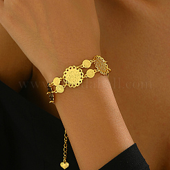 Bracciali in ottone con maglie a moneta per donna&nbsp;KS5406