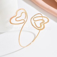 Bracciali rigidi da braccio da donna con spirale a forma di cuore in ferro per la parte superiore del braccio.&nbsp;WG31FC4-01