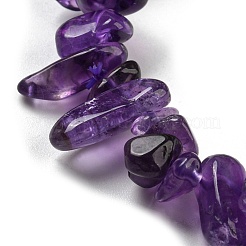 Bracelet extensible en perles d'améthyste naturelle&nbsp;G-H294-01B-02
