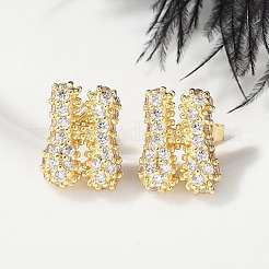 Boucles d'oreilles en laiton avec zircone cubique de micro pave&nbsp;EJEW-Z091-04G-H