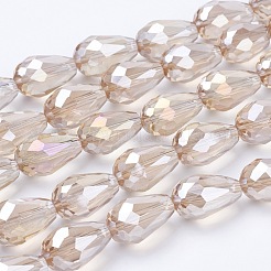Chapelets de perles en verre électroplaqué&nbsp;X-EGLA-D015-15x10mm-25
