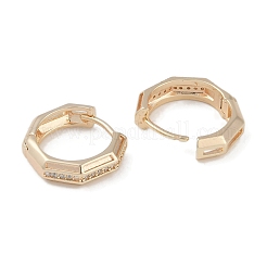 Messing Micro Pave klarer Zirkonia Creolenohrring&nbsp;EJEW-L292-004G