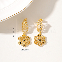 Elegantes pendientes colgantes de latón con forma de flor vintage&nbsp;IR7632