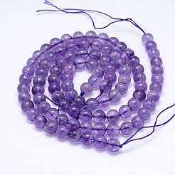 Natürlichen Amethyst runde Perle Stränge&nbsp;G-M212-8mm-02A