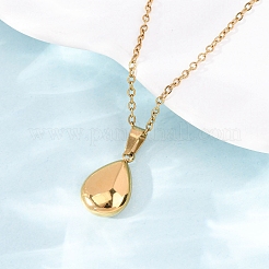 Colliers à pendentif en forme de larme en acier inoxydable 304 avec chaîne câble pour hommes et femmes&nbsp;NJEW-K308-02B-G