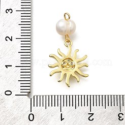 Pendentifs avec zircon cubiques à micro-pavés en laiton&nbsp;KK-Z093-26G