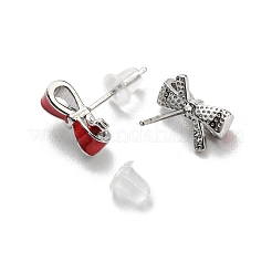 Aretes de latón con tema navideño&nbsp;LS-EJEW-D062-01H-P