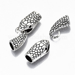 Crochet en alliage de style tibétain et fermoirs serpent à tête&nbsp;TIBE-N011-040AS-RS