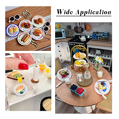 Décorations de présentation en résine opaque sur assiette en porcelaine bleue et blanche&nbsp;DJEW-TAC0004-06