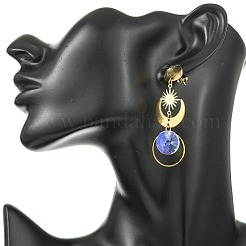Pendientes colgantes de vidrio y acero inoxidable 304&nbsp;EJEW-JE07307