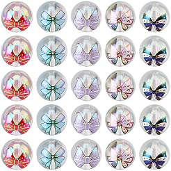 40 pieza de cuentas acrílicas transparentes iridiscentes con revestimiento UV de 5 colores&nbsp;OACR-SP0001-99