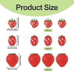 30 Stück 3 Stile Harz-Decoden-Cabochons&nbsp;CRES-TADJ0001-03