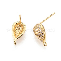 Messing micro pave zirkonia-ohrstecker-Zubehör&nbsp;ZIRC-G146-02G-RS
