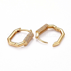 Orecchini a cerchio huggie in zirconi cubici trasparenti micro pavè&nbsp;ZIRC-H109-02G