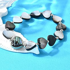 Stretch-Armbänder aus Abalone-Muschelperlen&nbsp;BJEW-D315-03P