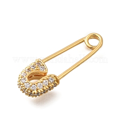Pendentifs avec zircon cubiques à micro-pavés en laiton&nbsp;KK-B147-07G