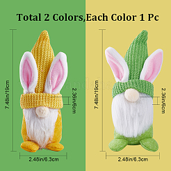 2 pieza de adorno de muñeca gnomo de conejito de Pascua de tela de 2 colores&nbsp;AJEW-GF0007-78B
