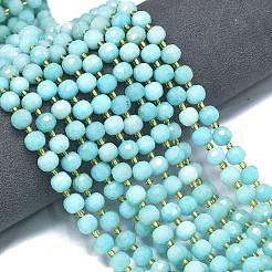 Gefärbt natürlichen weißen Jade Perlen Stränge&nbsp;G-K389-E60-01