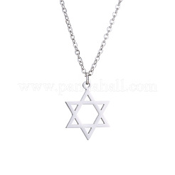 Colliers avec pendentif étoile de David en acier inoxydable 304 pour femmes&nbsp;FS-WG79488-02
