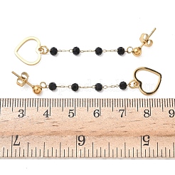 Ohrstecker mit Glasquaste aus 304 Edelstahl&nbsp;EJEW-G453-05G-02