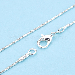 Collana a catena serpente rotonda in ottone con chiusure a moschettone&nbsp;MAK-ZX002-01D-S