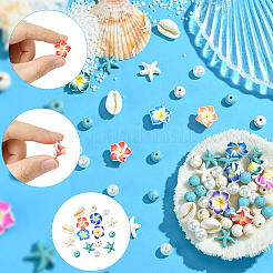 Synthetischer Howlith & Magnesit & Türkis & Glasperlen & Kauri-Muschel & Polymer Clay-Zubehör-Kits&nbsp;DIY-SC0030-78