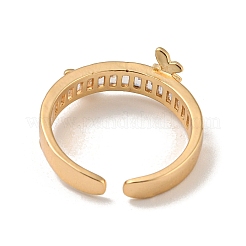 Anneaux de manchette ouverts en laiton avec zircone cubique&nbsp;RJEW-B052-04G-02