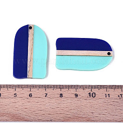 Pendentifs en résine opaque et bois&nbsp;RESI-T057-65A