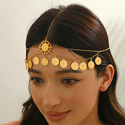 Eleganter Haarschmuck aus Zinklegierung im Vintage-Stil mit Münzquaste und Messingkopfketten für Damen im Urlaubs- und Partystil&nbsp;TH1149