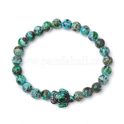 Stretch-Armbänder aus synthetisch gefärbten türkisfarbenen Perlen für Frauen und Männer&nbsp;BJEW-JB11549-04