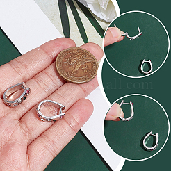 6 Paar ovale Creolen mit Strassen aus Zinklegierung&nbsp;EJEW-WR0001-010P