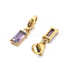 Ciondolo rettangolare in acciaio inossidabile 304 con strass decorazione&nbsp;STAS-L283-49G