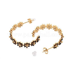 Pendientes de botón esmaltados de acero inoxidable 304&nbsp;EJEW-S226-02G-01