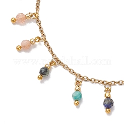 Bracelets à breloques en améthyste naturelle à facettes rondes de 3mm&nbsp;BJEW-JB10595