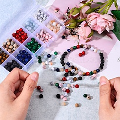 400pcs 10 brins de perles de pierres précieuses naturelles et synthétiques de style&nbsp;G-SZ0001-50