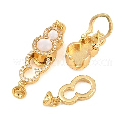 Fermoirs repliables en laiton micro pave zircone cubique transparente&nbsp;CU-CBA8264-02G