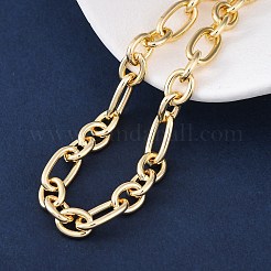 Bracciali in ottone a catena figaro per donna uomo&nbsp;BJEW-K273-03G